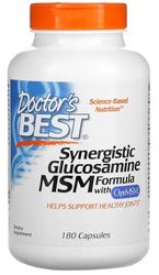 Doctor's Best - Synergistic Glucosamine MSM Formula with OptiMSM | Support for Joints and Cartilage - 180 Capsules