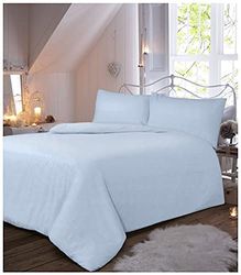 GC GAVENO CAVAILIA Parure de lit Housse de Couette et taies d'oreiller en Flanelle Thermique Unie de qualité, Coton, Bleu, Double