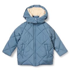 Amazon Essentials Abrigo Acolchado Largo de Corte Cocoon Niña, Azul, 2 años