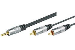 Tecline 3,0 m - 2 x cinch - 3,5 mm audiokabels (3 m, 2 x RCA, 3,5 mm)