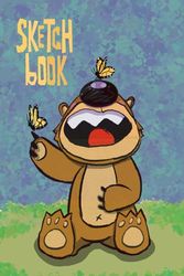 Sketchbook: A dot grid sketchbook featuring Bearfly 100 pages 6x9”