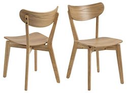 AC Design Furniture Roxanne krzesła do jadalni zestaw 2 sztuk, wys. 79,5 x szer.: 45 x gł. 55 cm, wygląd dębu, drewno, dąb