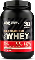 Optimum Nutrition Gold Standard 100% Whey Muscle Building and Recovery Protein Powder With Naturally Occurring Glutamine and BCAA Amino Acids, Unflavoured, 30 Servings, 900 g