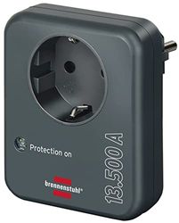 Brennenstuhl adaptador de tomada com proteção contra picos de tensão até 13,500 A (protetor de sobretensão, adaptador para tomada de terra, tomada de proteção anti-raios) antracite