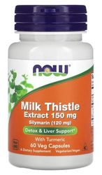 Now Foods - Now Foods Milk Thistle Extract 150mg | Extracto de Cardo Mariano con Cúrcuma | Apoyo a la salud hepática y desintoxicación - 60 cápsulas