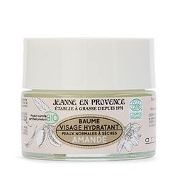 JEANNE EN PROVENCE - Baume Hydratant Visage BIO - Hydrate, Nourrit & Protège - Parfum Amande - 99% d'Ingrédients d'Origine Naturelle - Peau sèche - Fabriqué en France à Grasse - 50 ml