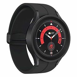 Samsung Galaxy Watch5 Pro, ronde Bluetooth smartwatch, Wear OS, outdoor fitnesshorloge, fitnesstracker, 45 mm, titanium zwart