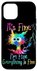 Carcasa para iPhone 13 Funny Black Cat It's Fine I'm Fine Everything is Fine
