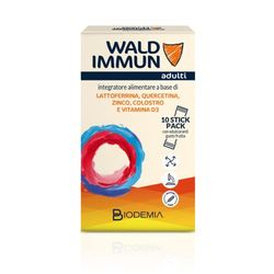 BIODEMIA | Waldimmun Adulti, Integratore Alimentare Adulti A Base Di Lattoferrina, Quercetina, Zinco, Colostro e Vitamina D3, Favorisce Le Difese Immunitarie, 10 Stick, Gusto Frutta