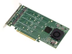 Kalea-INFORMATIQUE Scheda Controller M2 PCIe x16 per 4 SSD M.2 NVMe M Key con chipset PLX PEX 8747-32 GB per Ogni SSD, 128 G totali.