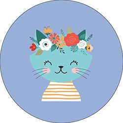 Bonateks, Ronde digitaal bedrukte muismat, antislip onderkant, voor kantoor en thuis, diameter: 22 cm