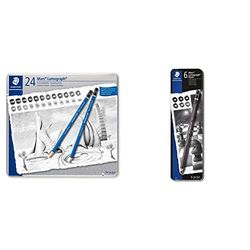 Staedtler Mars Lumograph, Crayons à papier de très haute qualité, Boîte en métal avec 24 crayons assortis 12B-10H, 100 G24 & Mars Lumograph Black, Boîte en métal avec 6 crayons assortis, 100B G6