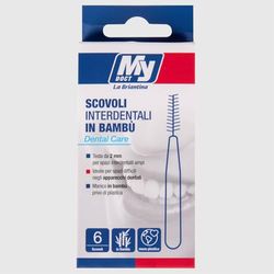 My Doct Scovolini Interdentali Monouso in Bambù e Nylon - Confezione da 6 Pezzi, Morbidi ed Ecologici, Igiene Orale Sostenibile