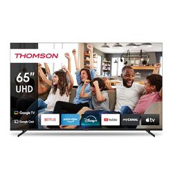 Thomson 65 Pollici (164cm) 4K Ultra HD Smart Google TV, Wi-Fi, Dolby Vision IQ, Dolby Atmos, HDR10, Bluetooth 5.1, Triple-Tuner (Cavo/Satellite/Antenna), HDMI, CI+, A+ Pannello - 65UG4S14