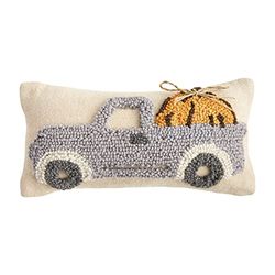 Mud Pie Fall Mini Hooked Pillow, Truck