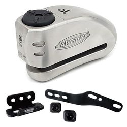 Artago 32S3 Pack cadeado antirroubo disco com alarme 120 db alta segurança suporte para Kawasaki Z900, homologado senhora