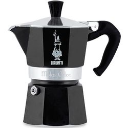 Bialetti - Moka Color : Machine à expresso emblématique sur la cuisinière, Fait du vrai café italien, Pot Moka 6 tasses (250 ml), Aluminium, Noir