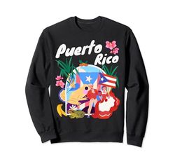 Idea de atuendo puertorriqueño para mujer y bandera de Puerto Rico Sudadera