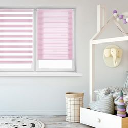 Blindecor Indus Sensa attrezzi | Tenda a rullo a doppio strato senza perforazione | Colore Rosa 57 x 180 cm (Larghezza x Altezza) | Dimensioni del tessuto 54 x 175 cm