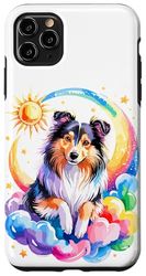 Rainbow Clouds Shetland Sheepdog Sheltie Custodia per iPhone 11 Pro Max