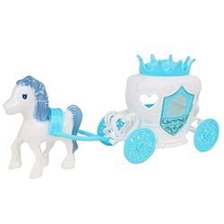 FLYPOP'S - Poney Et Carrosse - Jouet pour Enfant - 010098 - Multicolore - Plastique - Cheval - Carosse de Princesse - 26 cm x 7 cm - À Partir de 3 Ans