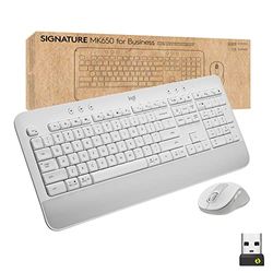 Logitech Signature MK650 Combo for Business, Wireless Mouse and Keyboard, Logi Bolt, Bluetooth, SmartWheel, Globally Certified, Windows/Mac/Chrome/Linux - White