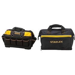 Stanley 1-93-950 - Bolsa cerrada 46 x 23 x 28 cm FatMax & 1-93-330 - Bolsa para Herramientas 30 x 25 x 13 cm, Nylon, 8 compartimentos interiores