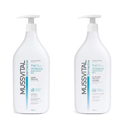 Mussvital Dermactive Locion Piel para Pieles Atópicas 750ml & Dermactive Gel de Baño para Pieles Atópicas 750ml