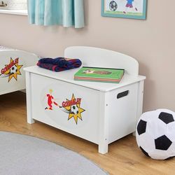 Liberty House Toys Kid's Wooden Football Toy Box, White