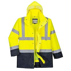 Portwest S768YNRXL Hi-Vis Executive 5-i-1 jacka, normal, storlek: X-Large, gul/marinblå