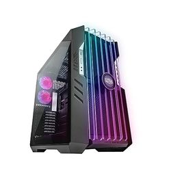 Cooler Master HAF 700 EVO PC Case - Full-Tower, E-ATX Compatible, 5 x Pre-Installed Fans, Rotatable Radiator Brackets, LCD Real-Time Display, ARGB Edge-Lit Blades, TG Side Panel