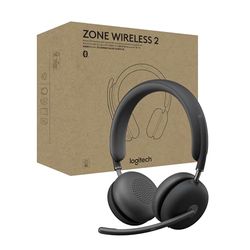 Logitech Zone Wireless 2 Casque Anti-Parasite Premium avec ANC Hybride, certifié pour Microsoft Teams et Fast Pair, conçu pour Les Ordinateurs Portables Intel Evo - Graphite