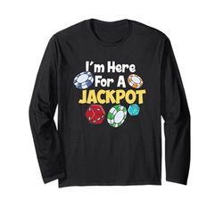 Gioco d'azzardo Divertente Casinò Jackpot Gioco d'azzardo Chips Casino Fan Maglia a Manica