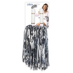 Boland - pompoms Metallic, 2 stuks, accessoire voor kostuums, cheerleader, fan, accessoire voor themafeest, carnaval en vrijgezellenfeest