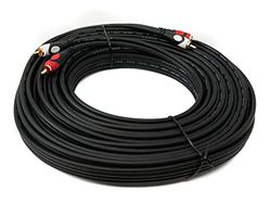 System-S Cable RCA 2 RCA de 20 m macho a macho, adaptador AV estéreo en negro