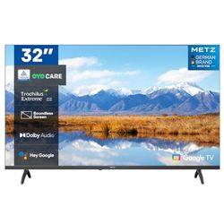 Metz TV 32 Pollici Smart, MTE6000 Google TV, Direct Led, Dolby Audio, HDR 10, 2*10W Speaker, Telecomando Vocale, Eye Care, Tuner DVB-T2/S2 HEVC 10