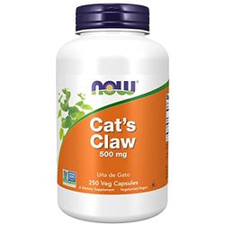 Now Foods, Cat's Claw (Uña de Gato), 500mg, 250 Cápsulas veganas, Probado en Laboratorio, Vegetariano, Sin Gluten, Sin Soja