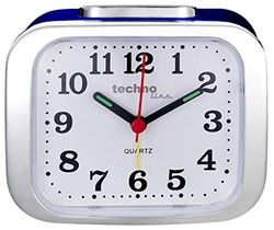 Technoline Despertador de quartzo modelo XL relógio XXL, metal, azul metalizado, XXG