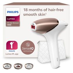 Philips Lumea série 9000, Épilateur à lumière pulsée, alternative à l'épilation laser, technologie SenseIQ, 3 accessoires pour corps, visage et zones de précision, usage avec ou sans fil, BRI955/00