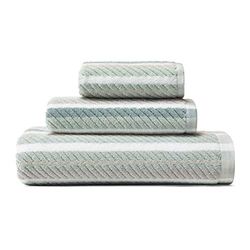 Tommy Bahama Lot de 3 Serviettes 100, Ultra Douces et absorbantes, résistantes à la décoloration, certifiées Oeko-Tex, Coton, Bleu Baie