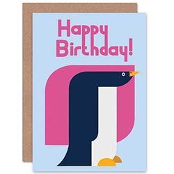 Wee Blue Coo CARD GREETING HAPPY BIRTHDAY CARTOON PENGUIN