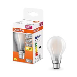 OSRAM LED STAR KLASSISK A100 LED-lampe til B22D-base, pæreform, Matt Glass, 1521 Lumen, Warm White (2700K), udskiftning til konventionelle 100W pærer, ikke dæmpbar, 1-pack