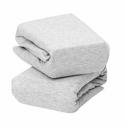 Jersey bomulls dra-på-lakan Moses & Pram 33 x 72 x 9 cm - melange grå (2-pack)