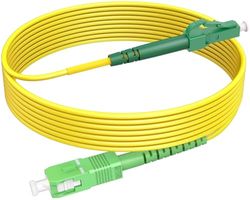 RamboCables - Cable de fibra óptica SC/APC a LC/APC, OS2 Singlemode 9/125 μm LSZH, FTTH, color amarillo