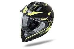 one by Camamoto casco touring integrale, atv quad enduro doppia visiera nero lucido / giallo taglia M (57-58cm)