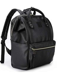 Kah&Kee Mochila Portátil Mujer de Cuero Sintético Impermeable - Ligera, Antirrobo y Multifuncional para Trabajo, Viaje y Uso Diario (15/16")