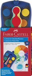 Faber-Castell 125001. Estuche acuarelas CONNECTOR de 12 colores y tubo blanco Base azul