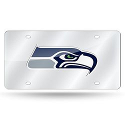 Rico Industries NFL - Targa in metallo intarsiato al laser, colore: Argento, Unisex - Adulto, Colore della squadra, 6 x 12-inches