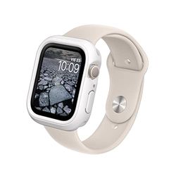 RhinoShield Funda Bumper Compatible con Apple Watch Serie 9/8 / 7 [45mm] | CrashGuard NX - Diseño Compacto con Tecnología Resistente a Impactos, Resistente al Deslizamiento - Blanco Clásico