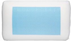 Avilia Cuscino Memory Foam con Gel Rinfrescante, 50x30cm - Comfort Ergonomico, Colori Bianco e Blu